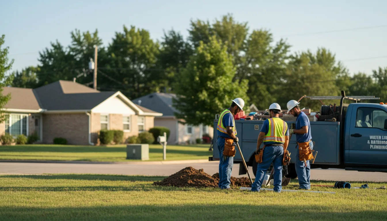 Residential water line and bathroom plumbing service in Hancock, IA